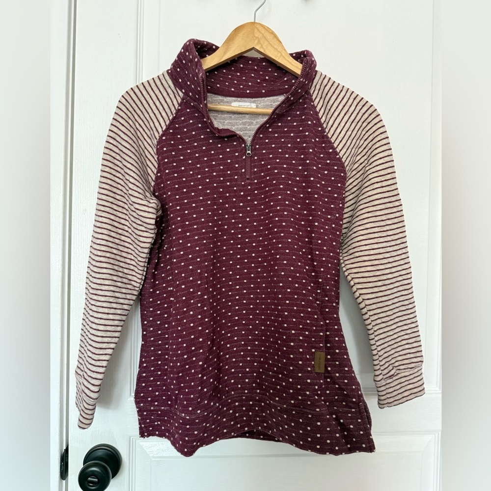 Maurices Maroon and White Patterned Knit Top